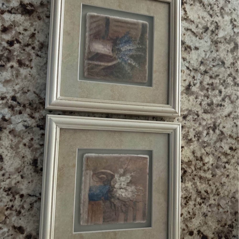 Elegant Cream and Brown Framed Art Set